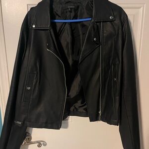 Harve Benard Black Leather Jacket